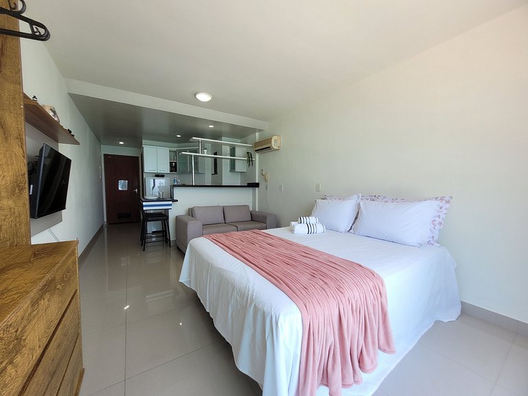 Loft Solar da Prainha - Cama Queen e vista do mar