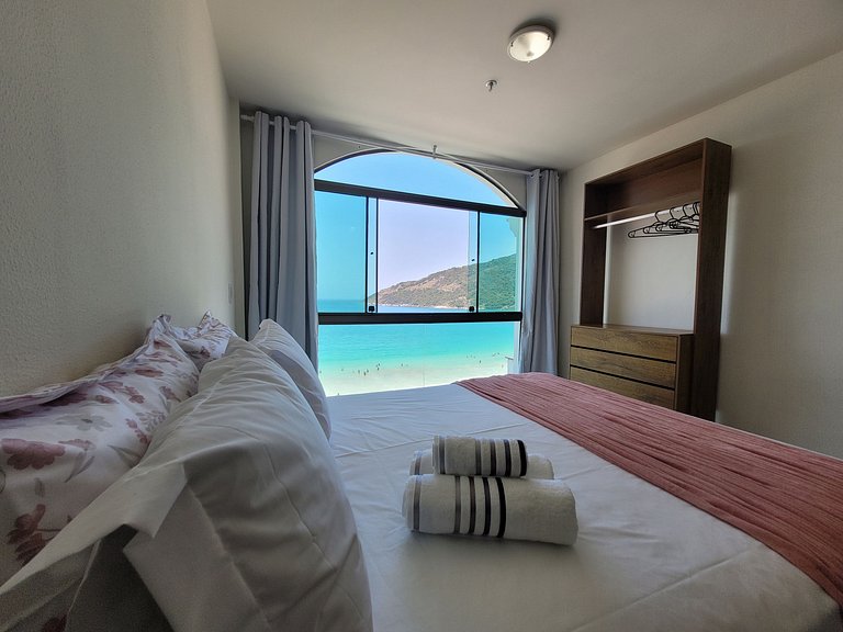 Loft Solar da Prainha - Cama Queen e vista do mar