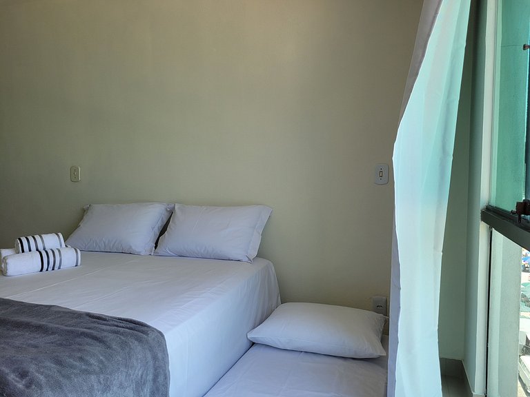 Loft Solar da Prainha - Cama Queen e vista do mar