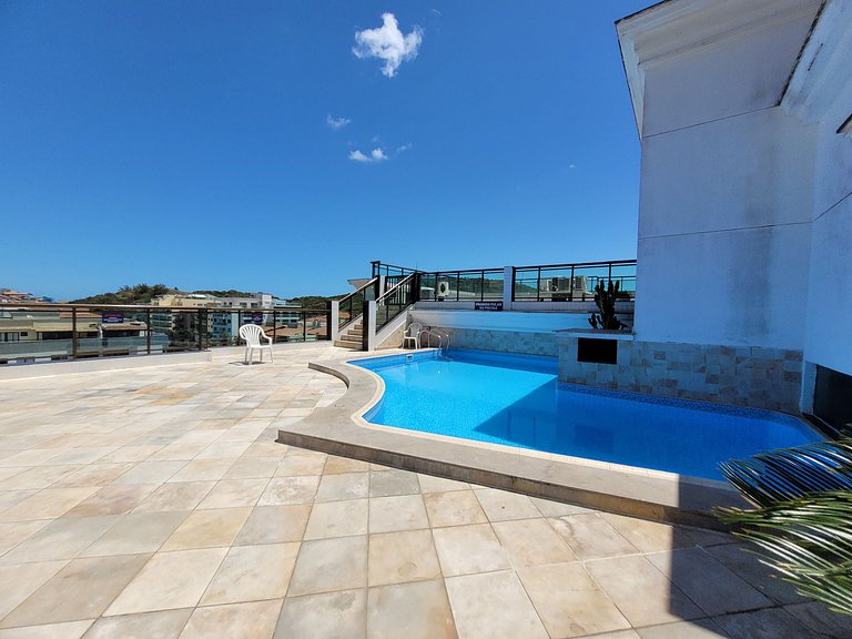 Loft Janela do Mirante - Cama King e vista do mar